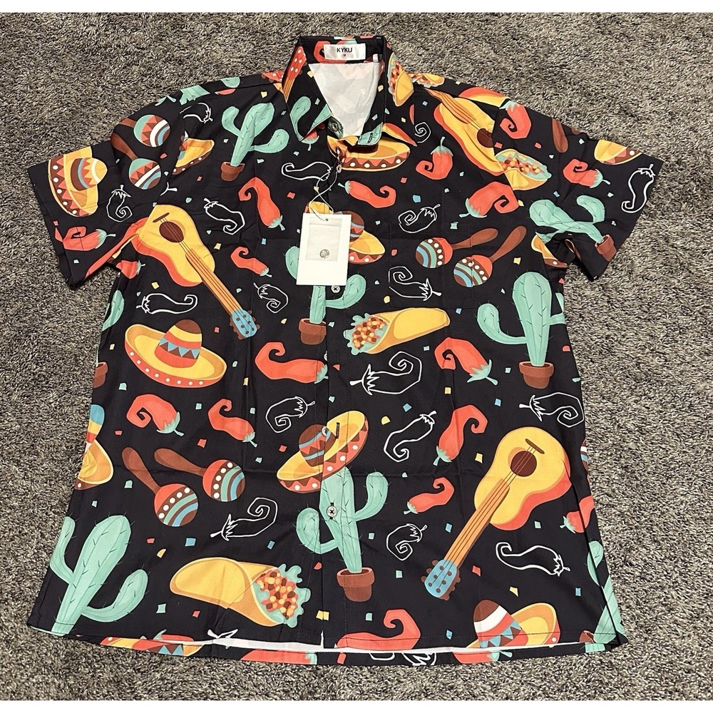 KYKU - Mexico Hawaiian Shirt Colorful Size M Mens NWT!